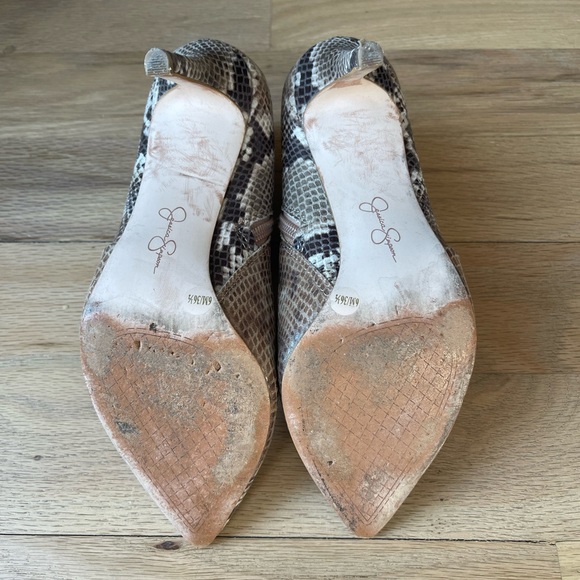 Jessica Simpson Layra Snakeskin Bootie Heels Size 6.5 - Picture 4 of 5